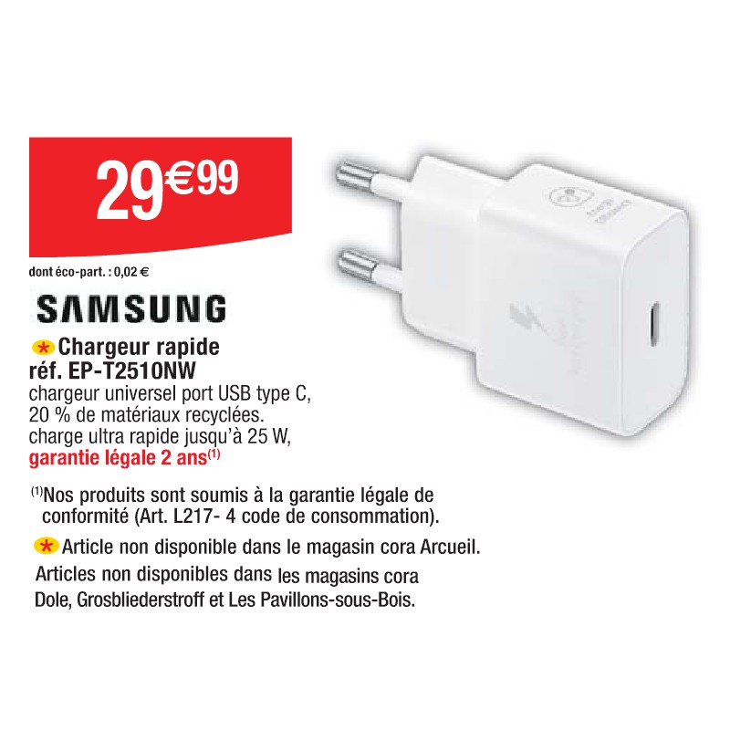 Chargeur rapide réf. EP-T2510NW