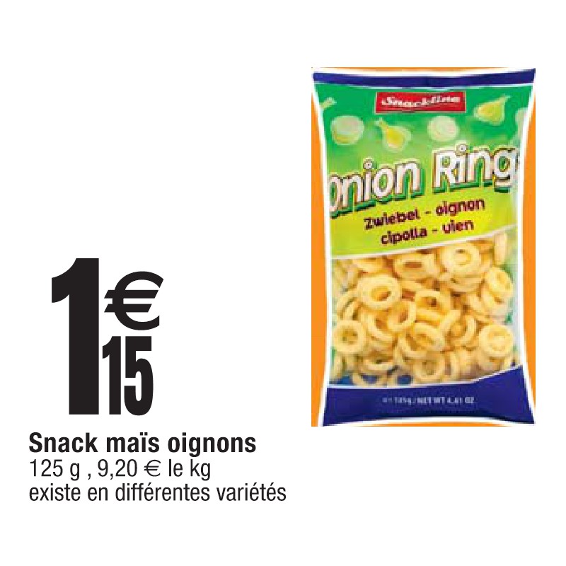 Snack maïs oignons