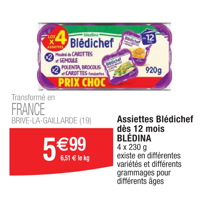 Assiettes Blédichef dès 12 mois BLÉDINA