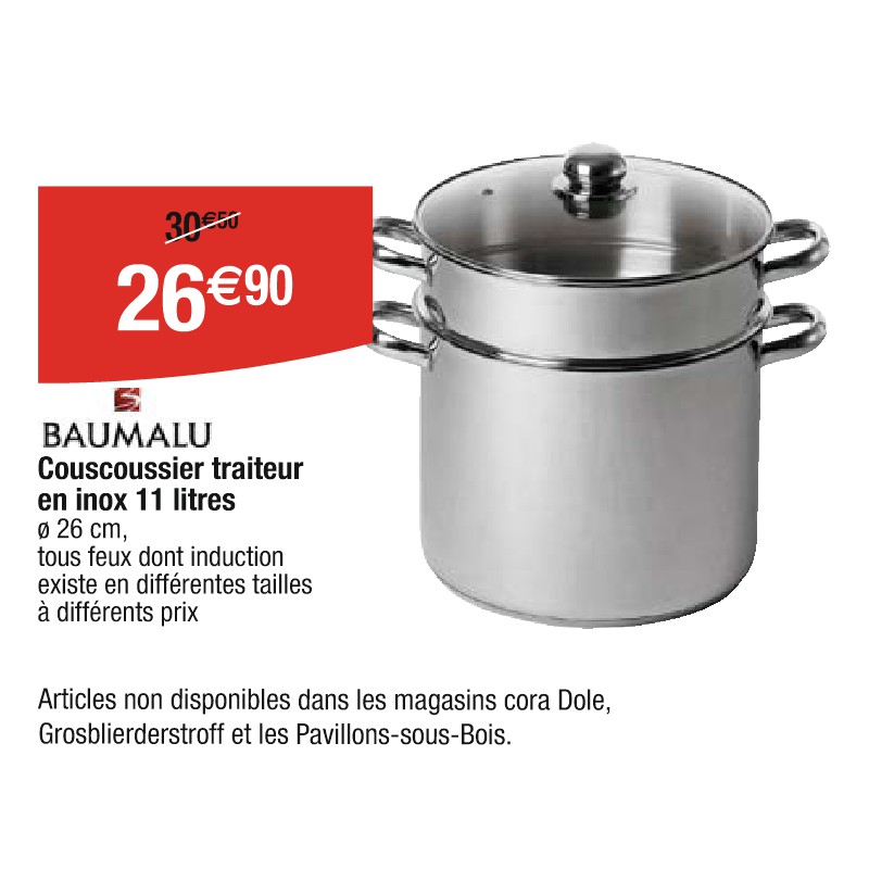 Couscoussier traiteur en inox 11 litres