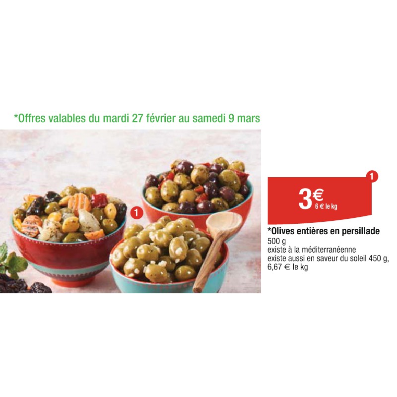 Olives entières en persillade