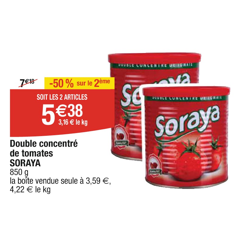 Double concentré de tomates SORAYA