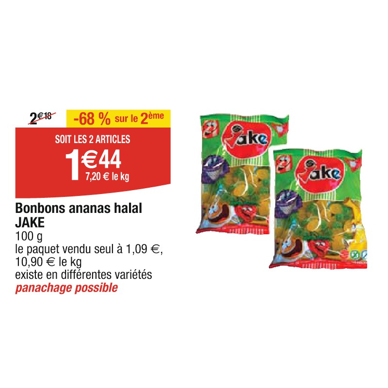 Bonbons ananas halal JAKE