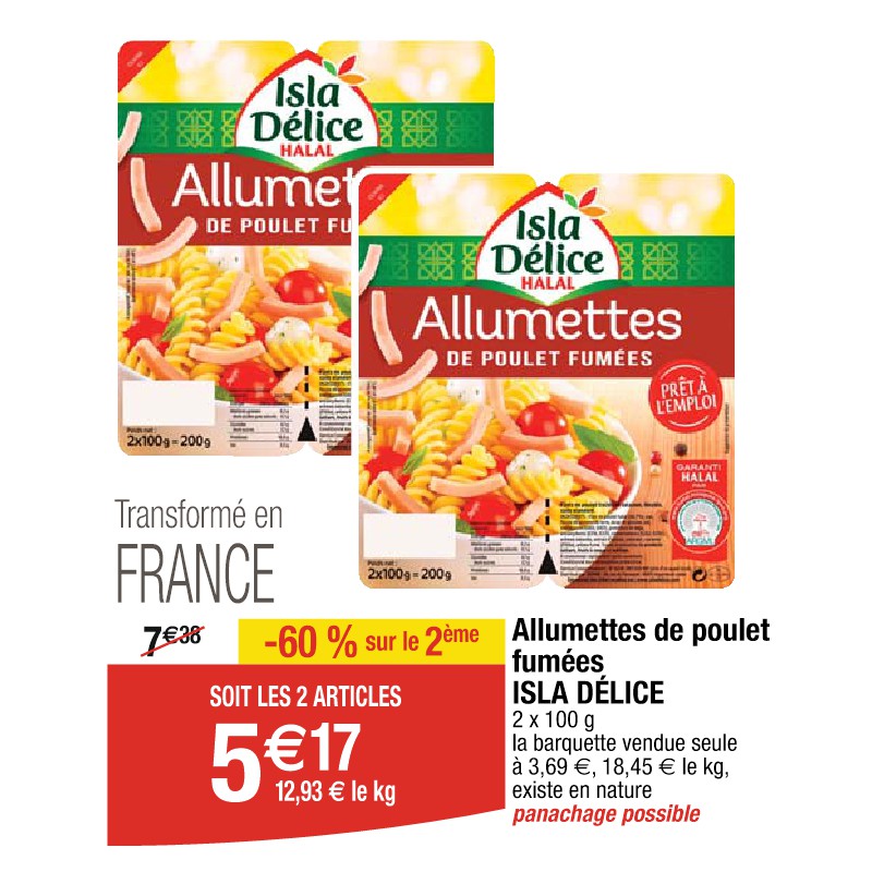 Allumettes de poulet fumées ISLA DÉLICE