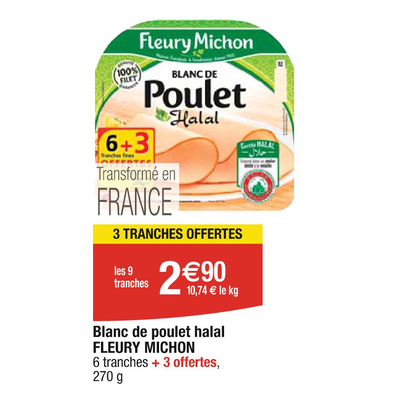 Blanc de poulet halal FLEURY MICHON