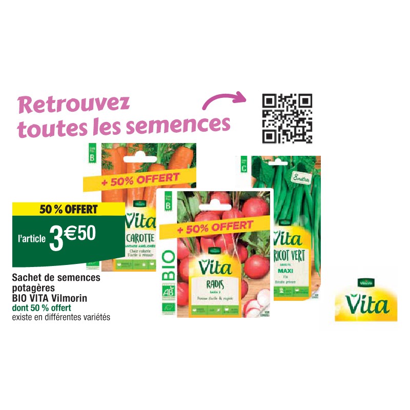 Sachet de semences potagères BIO VITA Vilmorin