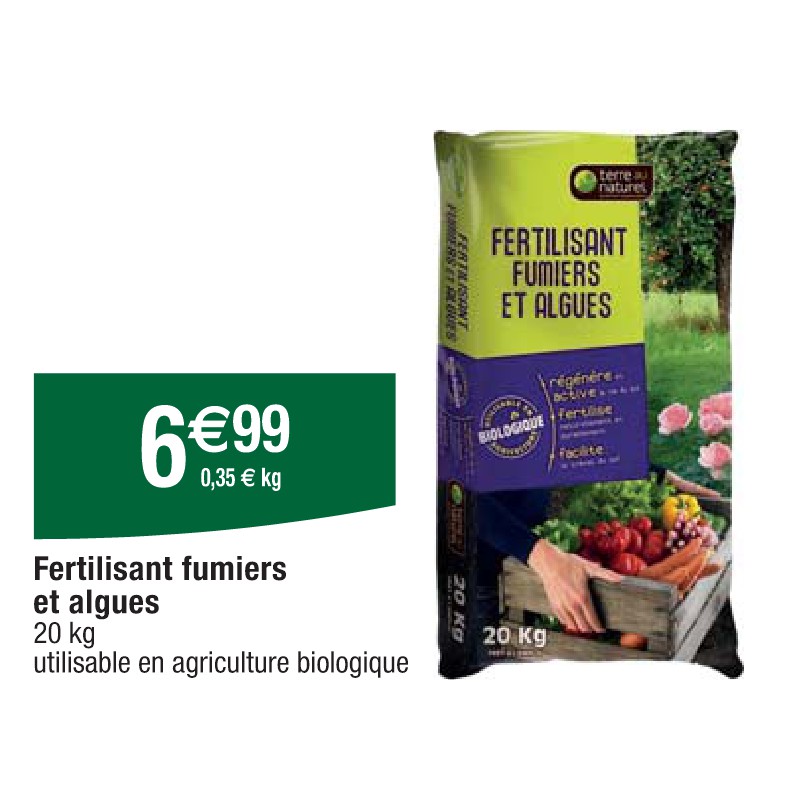 Fertilisant fumiers et algues