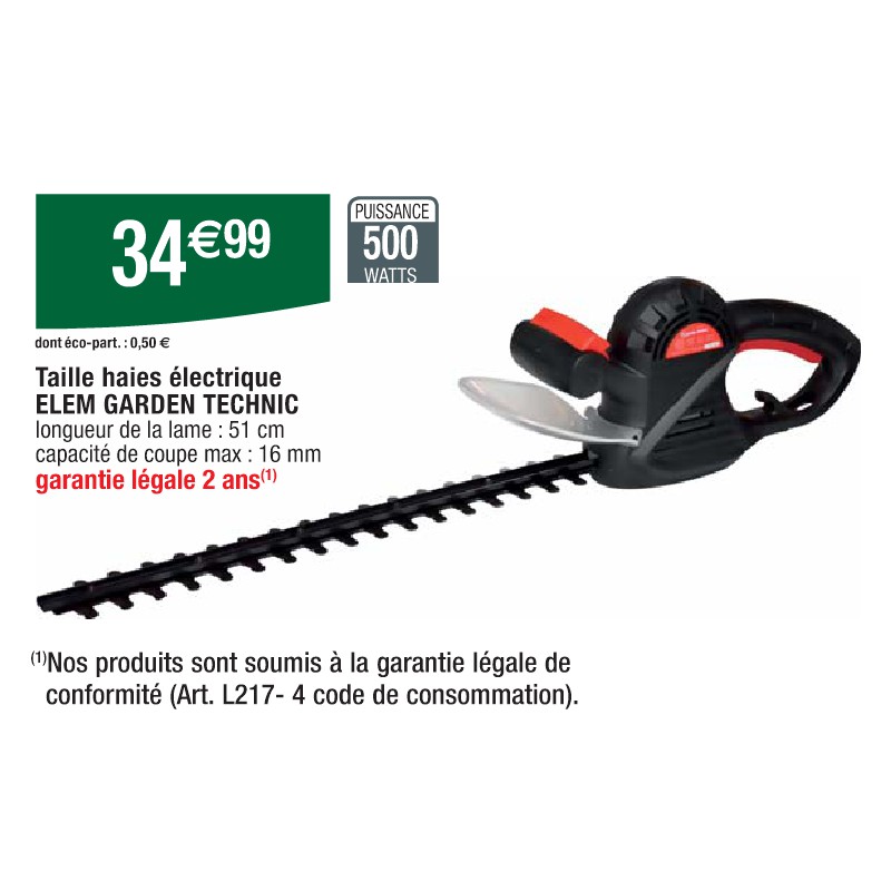 Taille haies électrique ELEM GARDEN TECHNIC