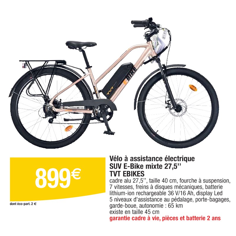 Vélo à assistance électrique SUV E-Bike mixte 27,5’’ TVT EBIKES