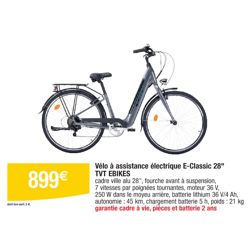Vélo à assistance électrique E-Classic 28'' TVT EBIKES