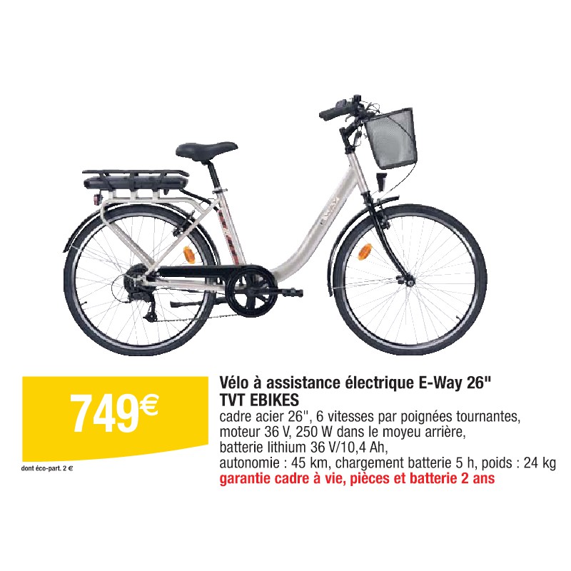 Vélo à assistance électrique E-Way 26'' TVT EBIKES