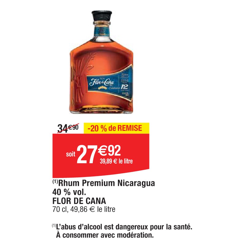 Rhum Premium Nicaragua 40 % vol. FLOR DE CANA