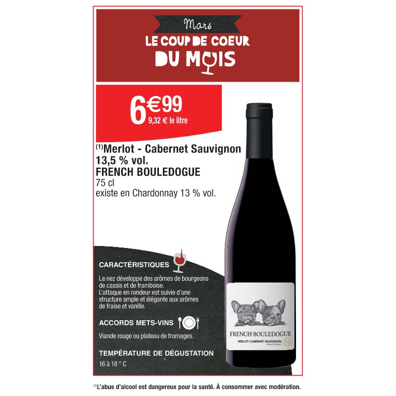 Merlot - Cabernet Sauvignon 13,5 % vol. FRENCH BOULEDOGUE
