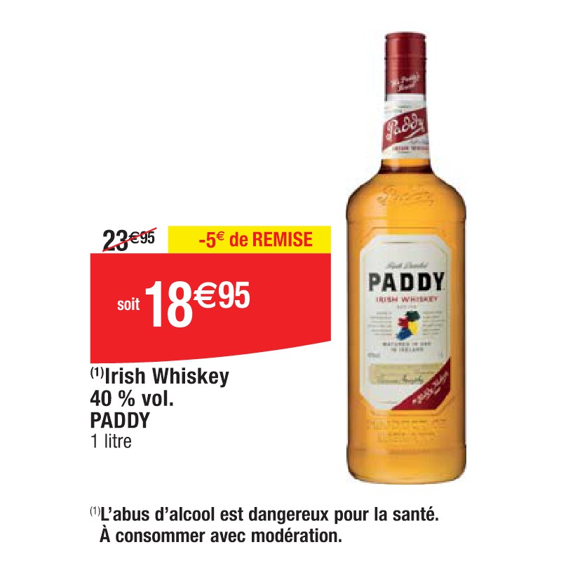 Irish Whiskey 40 % vol. PADDY