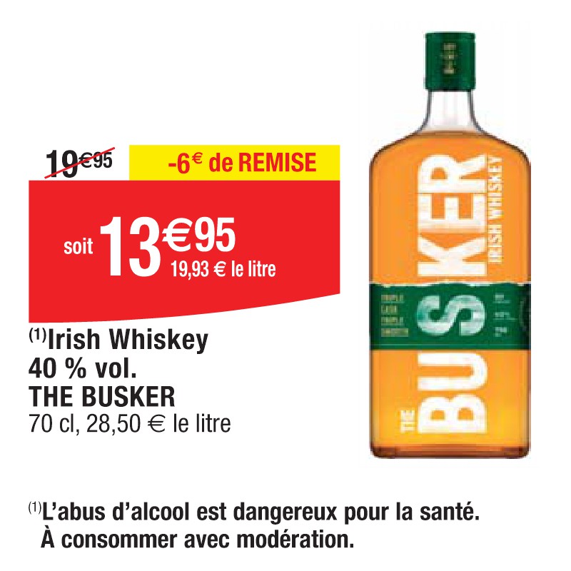 Irish Whiskey 40 % vol. THE BUSKER