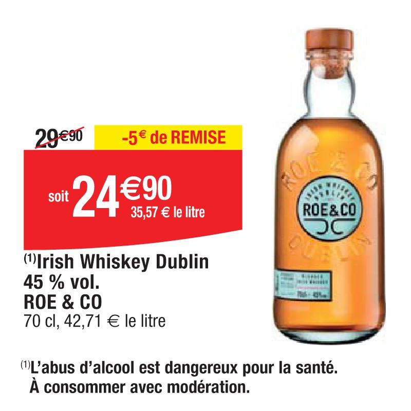 Irish Whiskey Dublin 45 % vol. ROE & CO