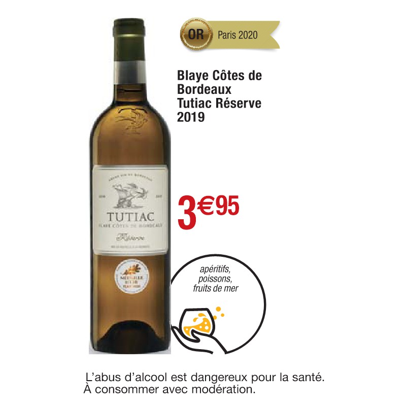 Blaye Côtes de Bordeaux Tutiac Réserve 2019