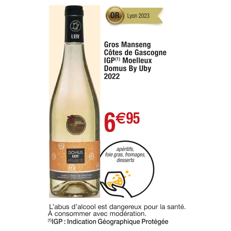 Gros Manseng Côtes de Gascogne IGP Moelleux Domus By Uby 2022