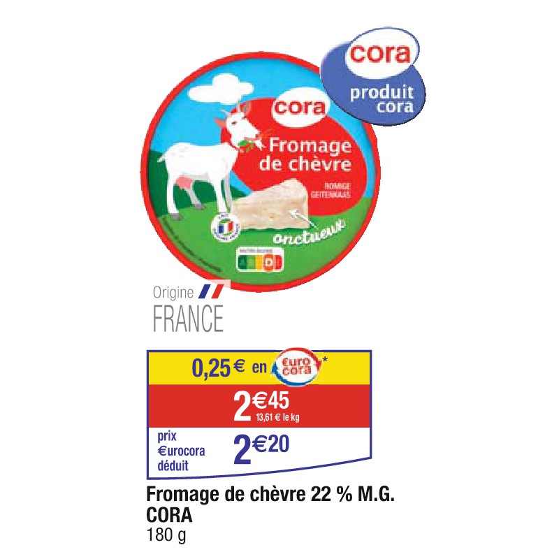 Fromage de chèvre 22 % M.G. CORA