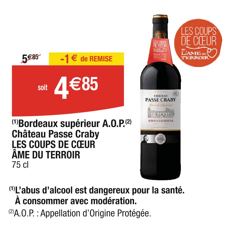 Bordeaux supérieur A.O.P. Château Passe Craby LES COUPS DE COEUR ÂME DU TERROIR