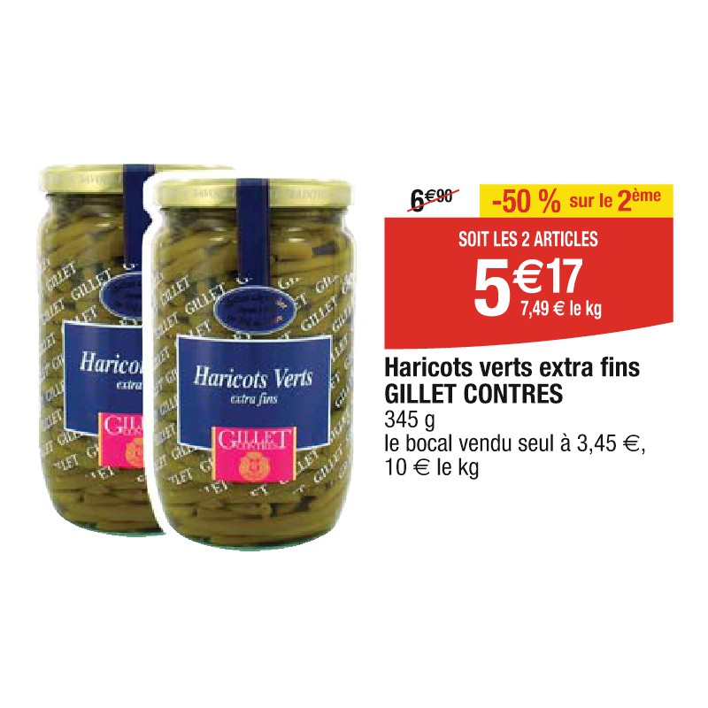Haricots verts extra fins GILLET CONTRES