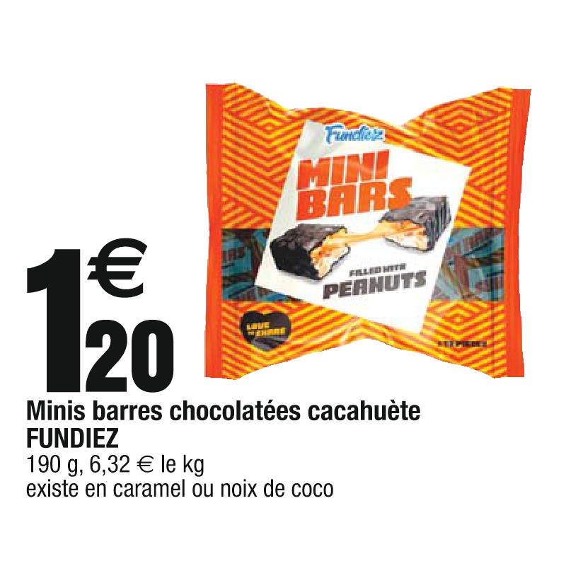 Minis barres chocolatées cacahuète FUNDIEZ