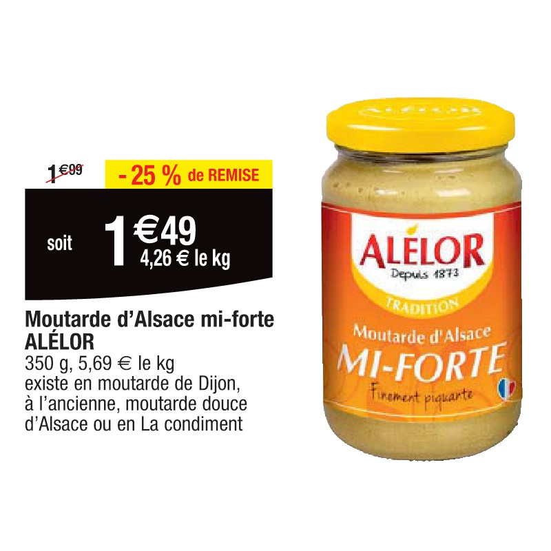 Moutarde d’Alsace mi-forte ALÉLOR