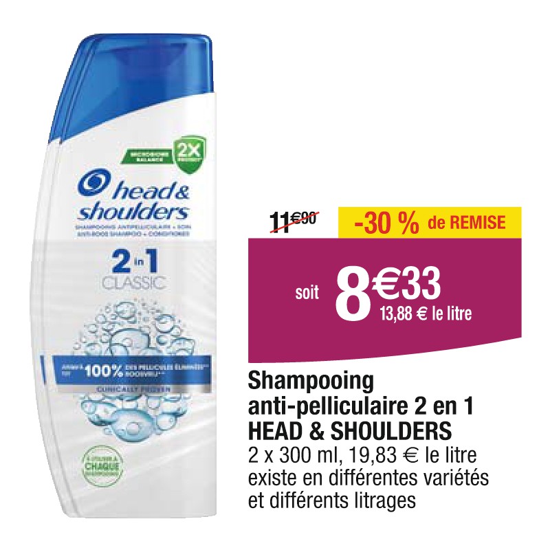 Shampooing anti-pelliculaire 2 en 1 HEAD & SHOULDERS