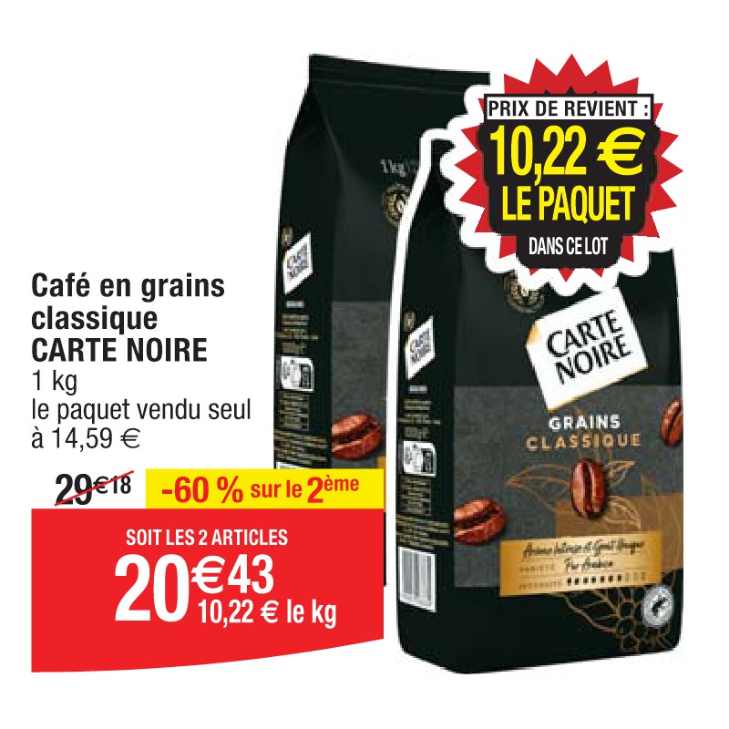 Café en grains classique CARTE NOIRE