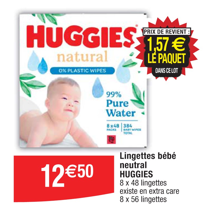 Lingettes bébé neutral HUGGIES