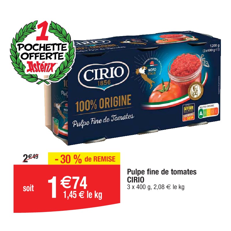 Pulpe fine de tomates CIRIO
