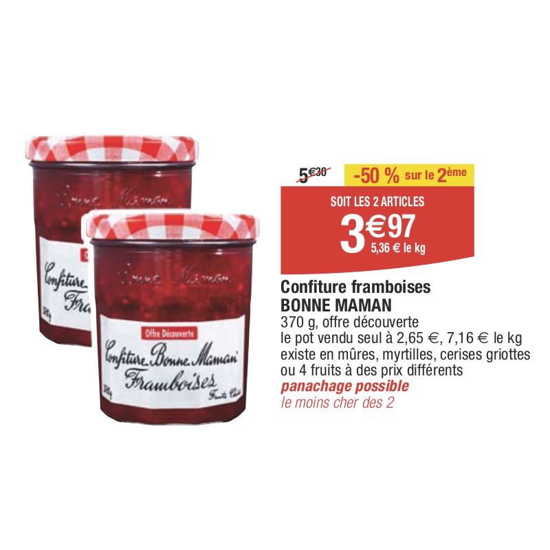 Confiture framboises BONNE MAMAN