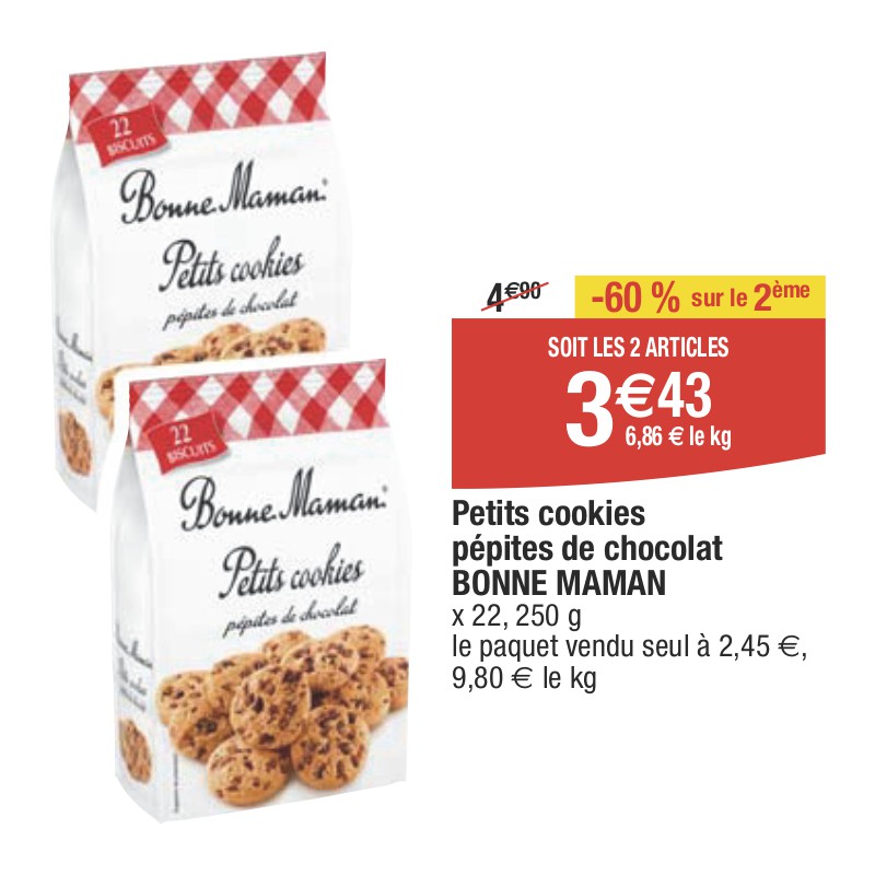 Petits cookies pépites de chocolat BONNE MAMAN