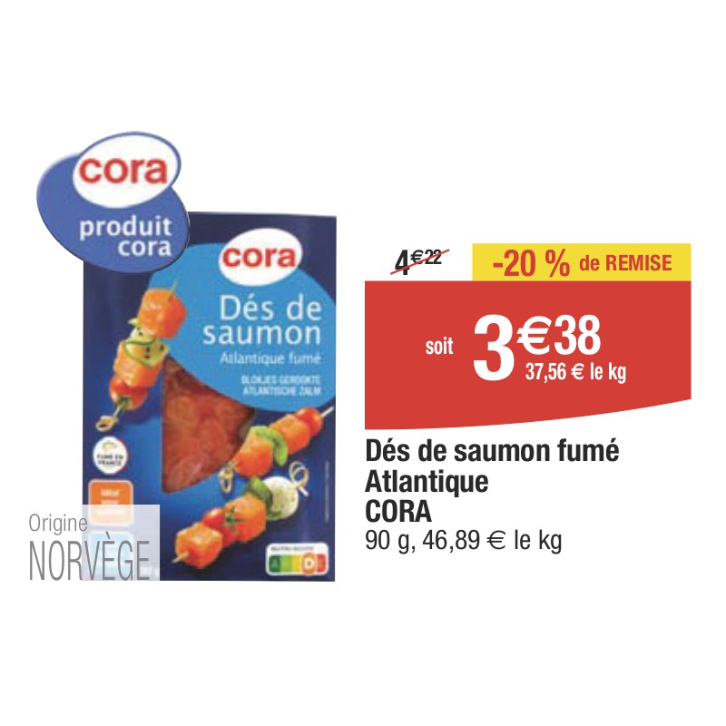 Dés de saumon fumé Atlantique CORA