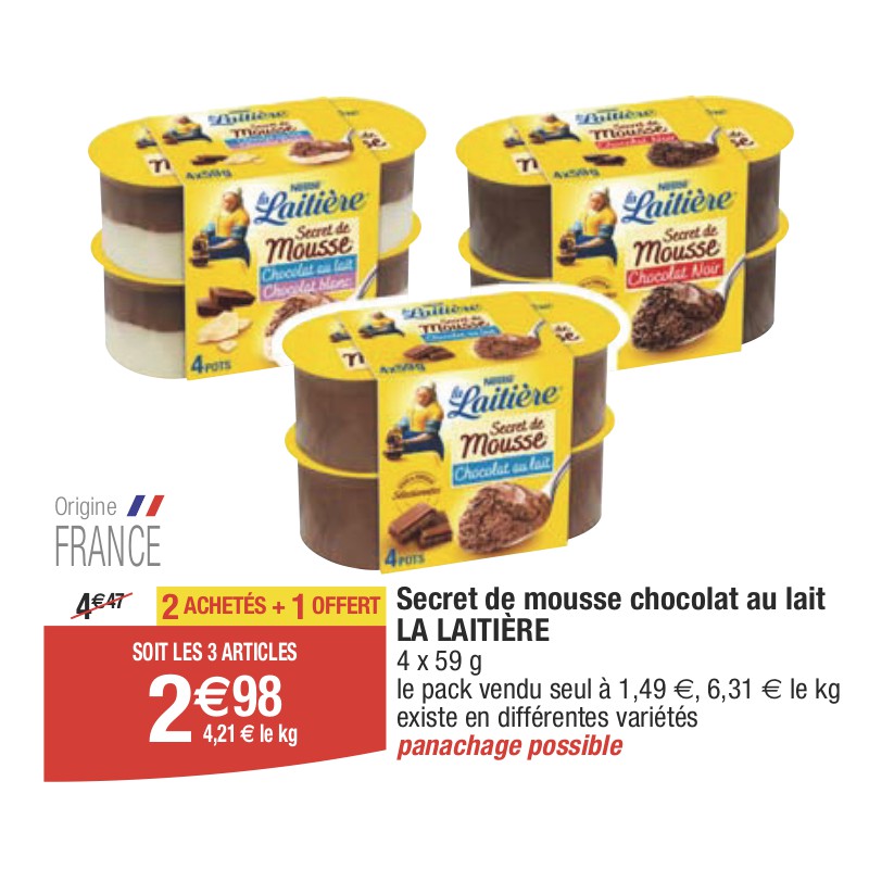 Secret de mousse chocolat au lait LA LAITIÈRE