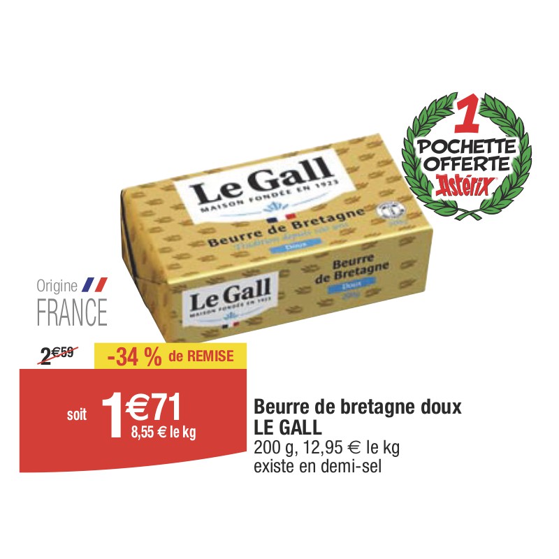 Beurre de bretagne doux LE GALL