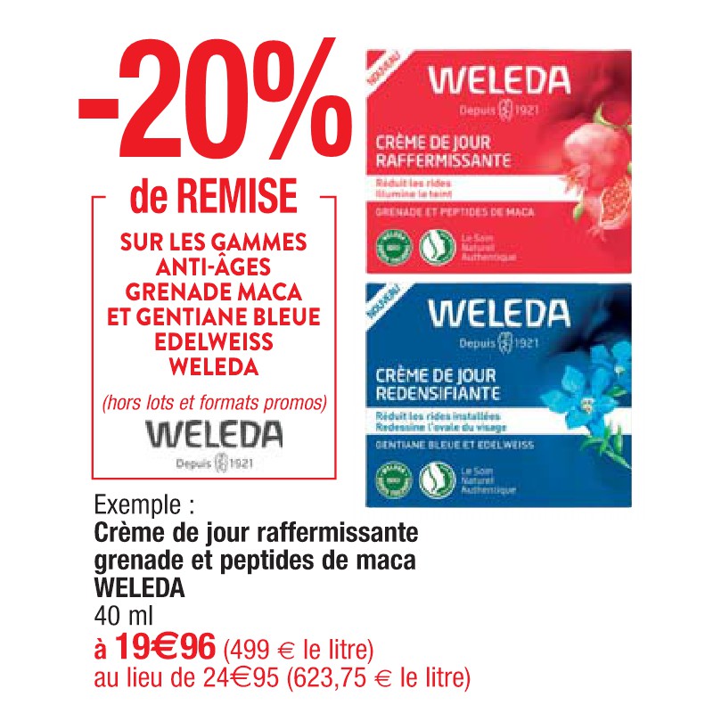 Crème de jour raffermissante grenade et peptides de maca WELEDA