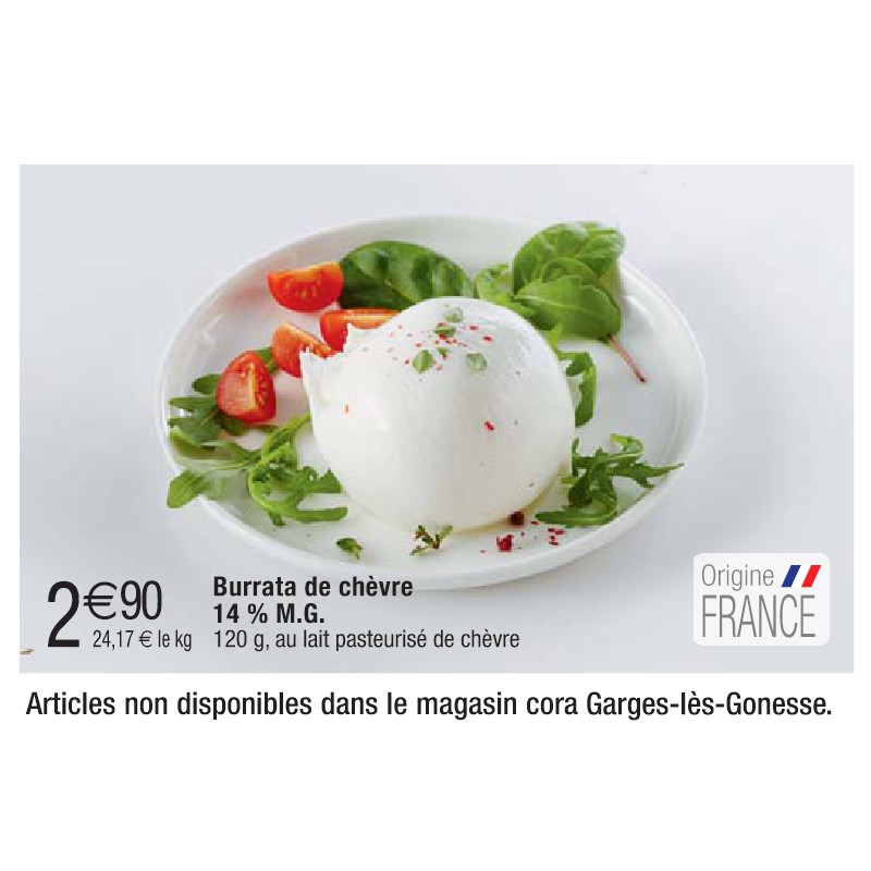 Burrata de chèvre 14 % M.G.