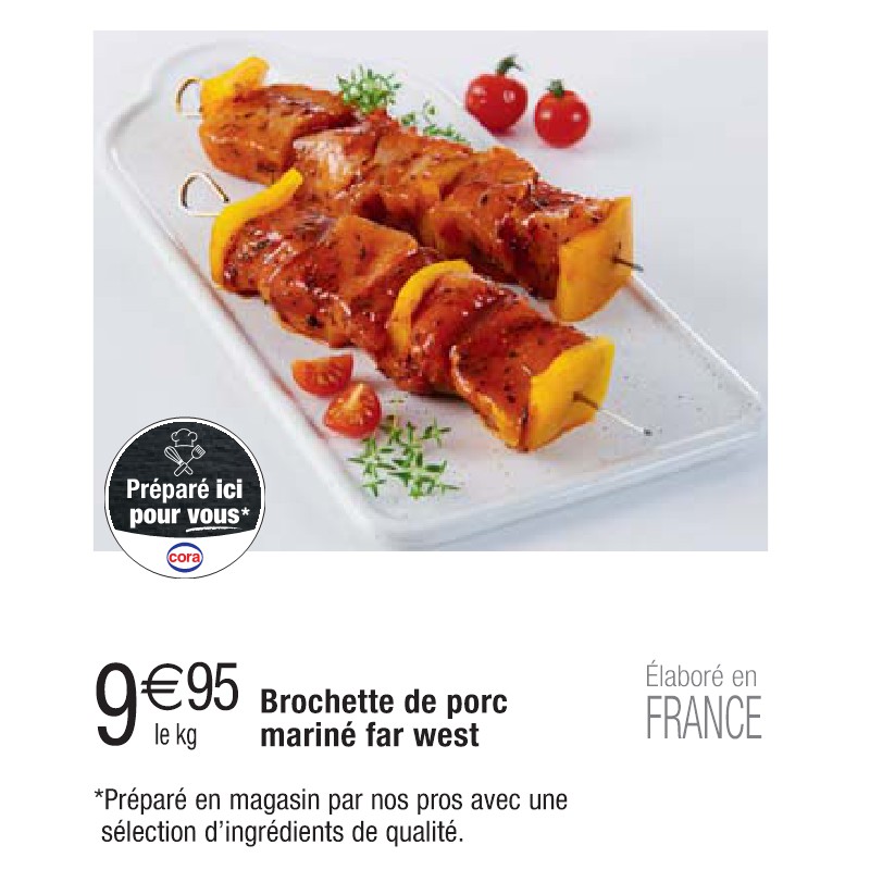 Brochette de porc mariné far west