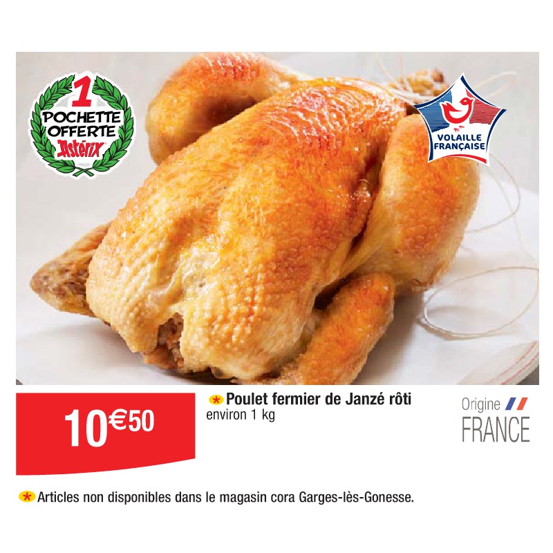 Poulet fermier de Janzé rôti