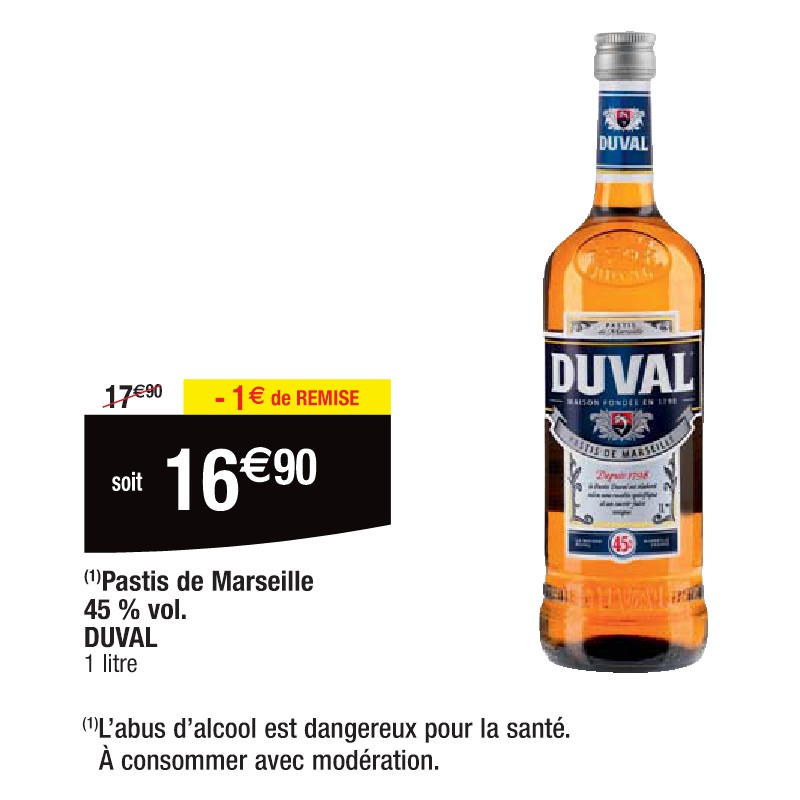 Pastis de Marseille 45 % vol. DUVAL