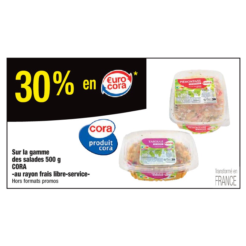 Gamme des salades 500 g CORA