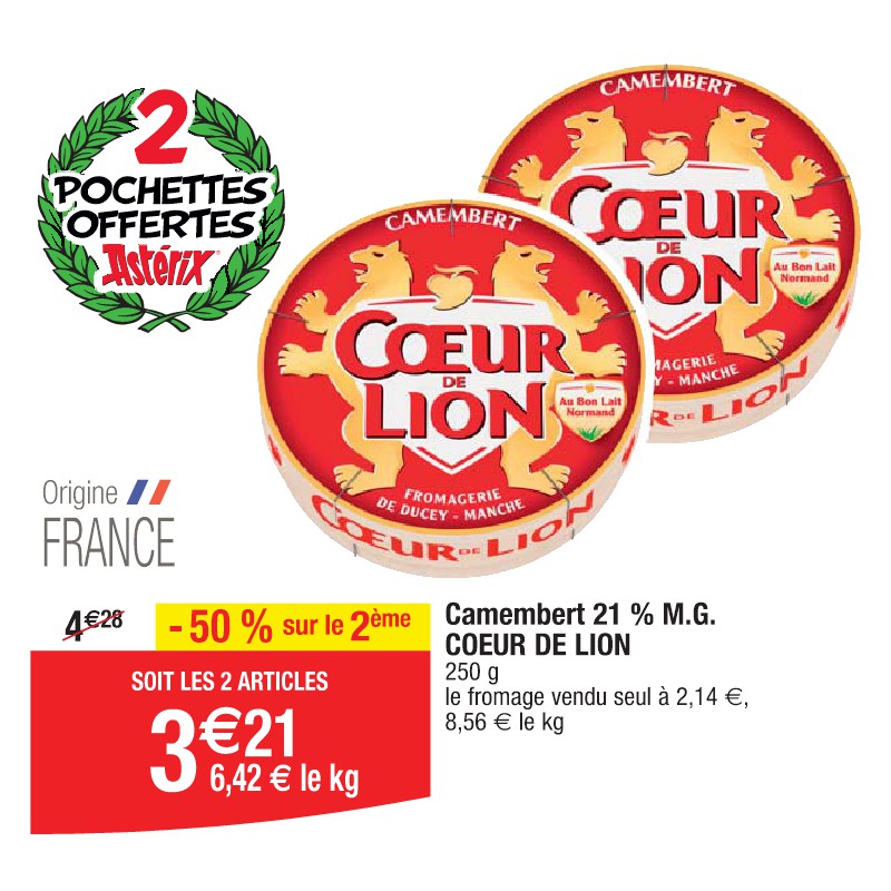 Camembert 21 % M.G. COEUR DE LION