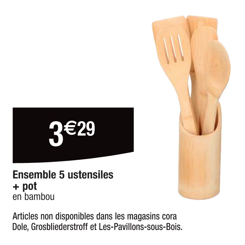 Ensemble 5 ustensiles + pot