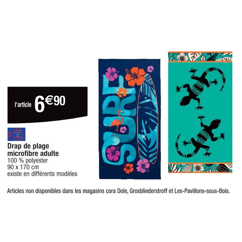 Drap de plage microfibre adulte