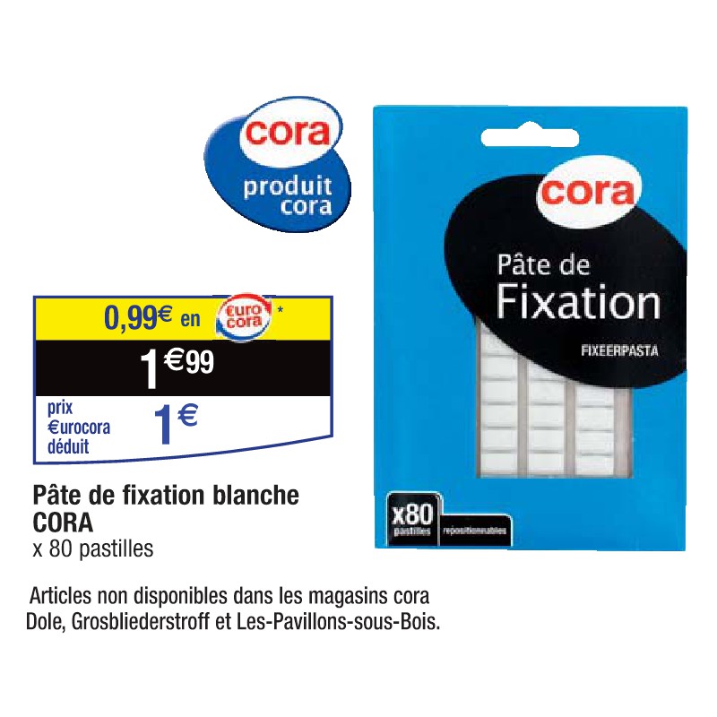 Pâte de fixation blanche CORA