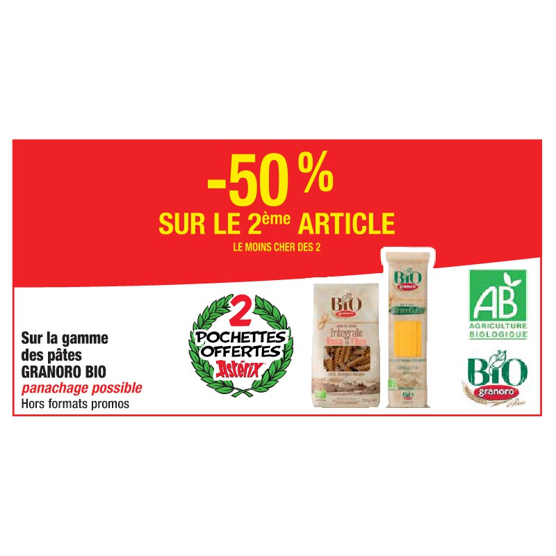 Gamme des pâtes GRANORO BIO