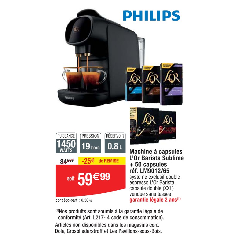 Machine à capsules L’Or Barista Sublime + 50 capsules réf. LM9012/65