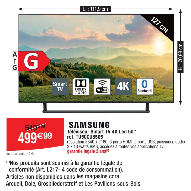 Téléviseur Smart TV 4K Led 50’’ réf. TU50CU8505