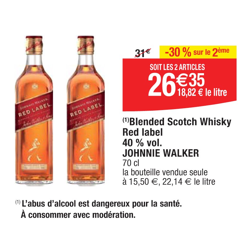 Blended Scotch Whisky Red label 40 % vol. JOHNNIE WALKER